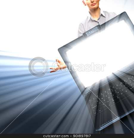 To use this stock image in your creative project, please select the size you need over to the right and click the "Add to Cart" button.
Your downloaded image will come with the Cutcaster watermark removed so don’t worry about the watermark you see on this page. Image of notebook with shining screen stock photo, Image of notebook with shining screen and light by Sergey Nivens