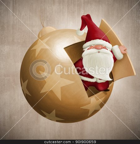 Santa Claus inside the decorative ball Santa Claus inside the decorative ball stock photo, Santa Claus inside the decorative ball illustration by Giordano Aita