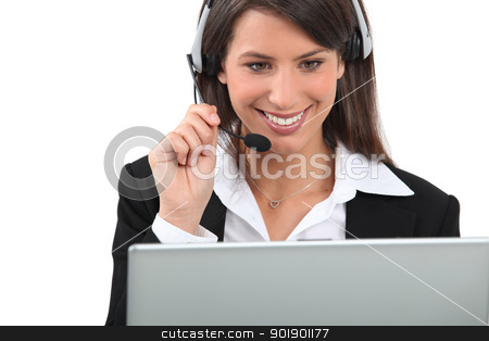 Woman wearing a headset Woman wearing a headset stock photo, Woman wearing a headset by photography33