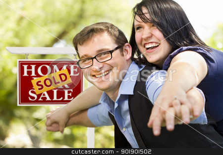 To use this stock image in your creative project, please select the size you need over to the right and click the "Add to Cart" button.
Your downloaded image will come with the Cutcaster watermark removed so don’t worry about the watermark you see on this page. Happy Couple in Front of Sold Real Estate Sign stock photo, Happy Attractive Caucasian Couple in Front of Sold Real Estate Sign. by Andy Dean