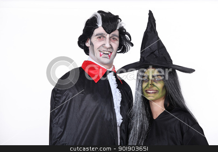 To use this stock image in your creative project, please select the size you need over to the right and click the "Add to Cart" button.
Your downloaded image will come with the Cutcaster watermark removed so don’t worry about the watermark you see on this page. Couple dressed up for Hallowe'en stock photo, Couple dressed up for Hallowe'en by photography33