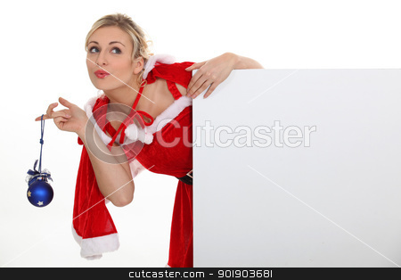 Woman dressed as Mrs. Claus and holding a blank board Woman dressed as Mrs. Claus and holding a blank board stock photo, Woman dressed as Mrs. Claus and holding a blank board by photography33