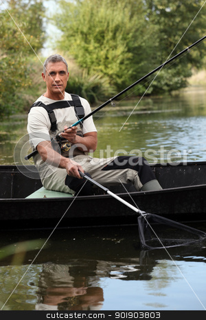 Fisherman in a boat Fisherman in a boat stock photo, Fisherman in a boat by photography33