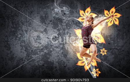 To use this stock image in your creative project, please select the size you need over to the right and click the "Add to Cart" button.
Your downloaded image will come with the Cutcaster watermark removed so don’t worry about the watermark you see on this page. Girl in color dress dancing.Collage stock photo, Girl dancing in a color dress with a gray background. Collage with place for text by Sergey Nivens