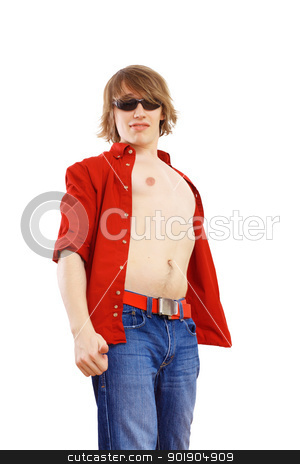 Happy smiling young man dancing Happy smiling young man dancing stock photo, Happy smiling young man dancing and listening to music by Sergey Nivens