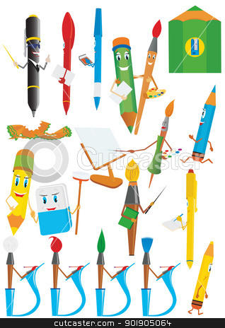To use this stock image in your creative project, please select the size you need over to the right and click the "Add to Cart" button.
Your downloaded image will come with the Cutcaster watermark removed so don’t worry about the watermark you see on this page. Stationery stock vector clipart, A set of abstract stationery. The illustration on a white background. by Sergey Skryl