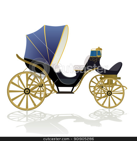 Phaeton Phaeton stock vector clipart, Antique vehicle. The illustration on a white background. by Sergey Skryl