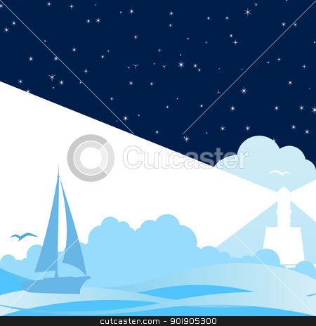 To use this stock image in your creative project, please select the size you need over to the right and click the "Add to Cart" button.
Your downloaded image will come with the Cutcaster watermark removed so don’t worry about the watermark you see on this page. Night at Sea stock vector clipart, Sailing ship in the night the sea and the lighthouse. by Sergey Skryl