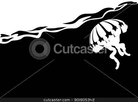 Jellyfish in the sea Jellyfish in the sea stock vector clipart, Jellyfish in the sea. Black and white illustration. by Sergey Skryl