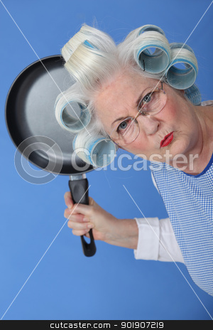 To use this stock image in your creative project, please select the size you need over to the right and click the "Add to Cart" button.
Your downloaded image will come with the Cutcaster watermark removed so don’t worry about the watermark you see on this page. Angry old lady threatening to use frying pan stock photo, Angry old lady threatening to use frying pan by photography33