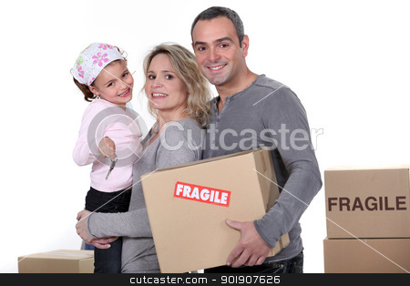 Young family moving house Young family moving house stock photo, Young family moving house by photography33