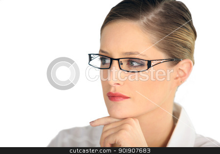To use this stock image in your creative project, please select the size you need over to the right and click the "Add to Cart" button.
Your downloaded image will come with the Cutcaster watermark removed so don’t worry about the watermark you see on this page. Woman wearing glasses stock photo, Woman wearing glasses by photography33