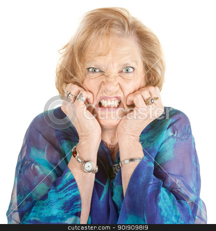 Woman With Hands on Face Woman With Hands on Face stock photo, Furious elderly woman with hands on face by Scott Griessel