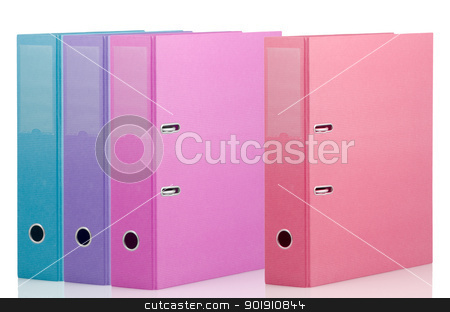 To use this stock image in your creative project, please select the size you need over to the right and click the "Add to Cart" button.
Your downloaded image will come with the Cutcaster watermark removed so don’t worry about the watermark you see on this page. Binders stock photo, Four different color binders on white background. by Homydesign