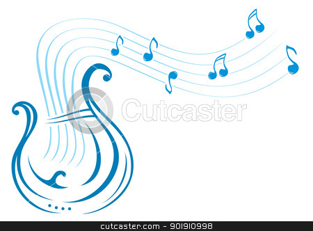 Lyre music Lyre music stock vector clipart, Design with music notes and lyre on illustration by oxygen64