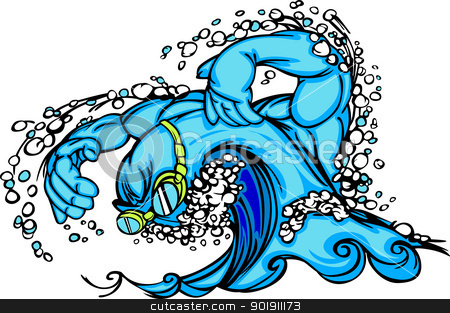 To use this stock image in your creative project, please select the size you need over to the right and click the "Add to Cart" button.
Your downloaded image will come with the Cutcaster watermark removed so don’t worry about the watermark you see on this page. Swimming & Diving Wave Vector Image stock vector clipart, Swimming Water Wave Vector Image by chromaco