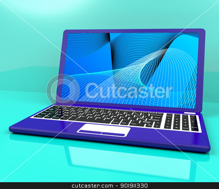 Computer On Desk With Spiral Pattern Computer On Desk With Spiral Pattern stock photo, Computer On A Desk With Spiral Pattern by stuartmiles