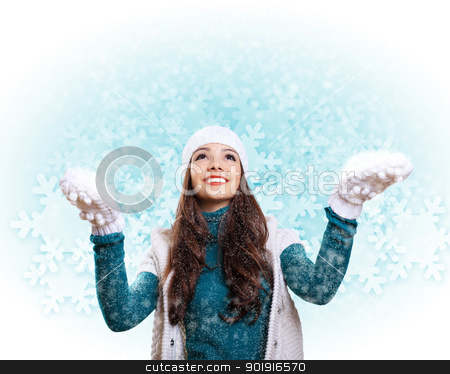 To use this stock image in your creative project, please select the size you need over to the right and click the "Add to Cart" button.
Your downloaded image will come with the Cutcaster watermark removed so don’t worry about the watermark you see on this page. Young woman wearing warm sweater stock photo, Young pretty woman with lomng hair wearing warm pullover by Sergey Nivens