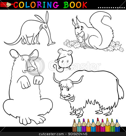 To use this stock image in your creative project, please select the size you need over to the right and click the "Add to Cart" button.
Your downloaded image will come with the Cutcaster watermark removed so don’t worry about the watermark you see on this page. Animals for Coloring Book or Page stock vector clipart, Coloring Book or Page Cartoon Illustration of Funny Wild Animals for Children by Igor Zakowski