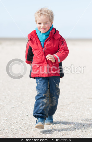 To use this stock image in your creative project, please select the size you need over to the right and click the "Add to Cart" button.
Your downloaded image will come with the Cutcaster watermark removed so don’t worry about the watermark you see on this page. At the beach stock photo, Little boy running at the beach by Picturehunter