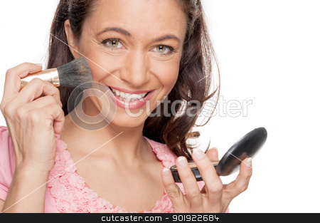 Make up Make up stock photo, Full isolated woman doing some make up by Picturehunter