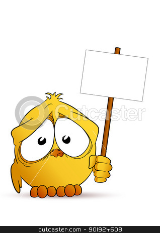 Chick with signboard Chick with signboard stock vector clipart, Little sweet chick with signboard by Seyyah