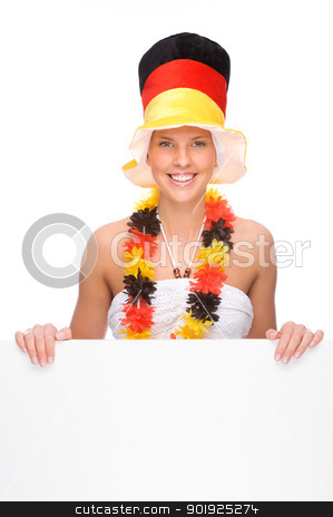 German soccer fan German soccer fan stock photo, Full isolated portrait of a beautiful german soccer fan by Picturehunter