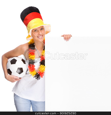 German soccer fan German soccer fan stock photo, Full isolated portrait of a beautiful german soccer fan by Picturehunter