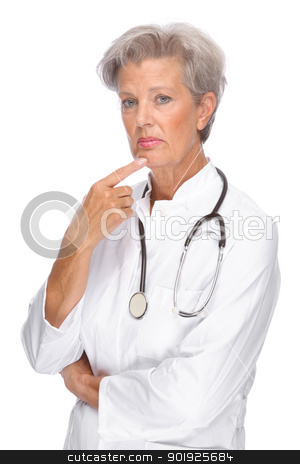 Senior doctor Senior doctor stock photo, Full isolated portrait of a beautiful senior doctor by Picturehunter