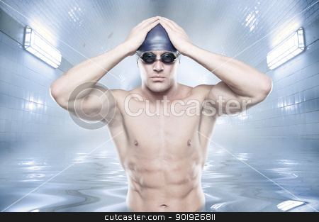 To use this stock image in your creative project, please select the size you need over to the right and click the "Add to Cart" button.
Your downloaded image will come with the Cutcaster watermark removed so don’t worry about the watermark you see on this page. The swimmer stock photo, Young swimmer standing in blue water by Picturehunter