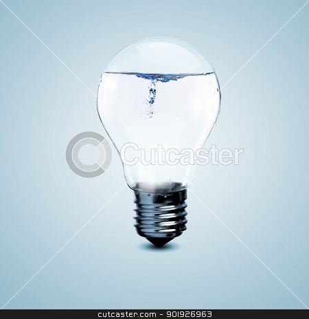 Electric light bulb with clean water Electric light bulb with clean water stock photo, Electric light bulb with clean water inside it by Sergey Nivens