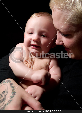 Baby Baby stock photo, A very cute little infant sitting outside by Cora Reed