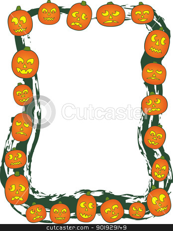 To use this stock image in your creative project, please select the size you need over to the right and click the "Add to Cart" button.
Your downloaded image will come with the Cutcaster watermark removed so don’t worry about the watermark you see on this page. Jack O Lantern Border stock vector clipart, A border comprised of Jack O Lanterns of various sizes and carved faces. by Jamie Slavy