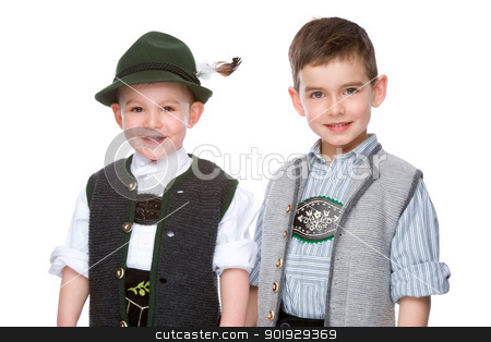 The two boys The two boys stock photo, Full isolated studio picture from two litte bavarian boys by Picturehunter
