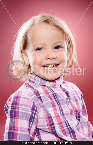 To use this stock image in your creative project, please select the size you need over to the right and click the "Add to Cart" button.
Your downloaded image will come with the Cutcaster watermark removed so don’t worry about the watermark you see on this page. Just happy stock photo, Studio picture from a little and happy girl by Picturehunter