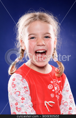 To use this stock image in your creative project, please select the size you need over to the right and click the "Add to Cart" button.
Your downloaded image will come with the Cutcaster watermark removed so don’t worry about the watermark you see on this page. Just happy stock photo, Studio picture from a little and happy girl by Picturehunter
