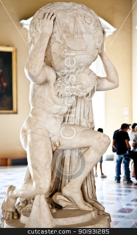 Atlante Atlante stock photo, 2dn century AD copy of Atlante Farnese statue by Perseomedusa