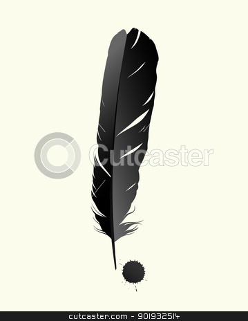 To use this stock image in your creative project, please select the size you need over to the right and click the "Add to Cart" button.
Your downloaded image will come with the Cutcaster watermark removed so don’t worry about the watermark you see on this page. Feather stock vector clipart, Black bird's feather on white background by Mikhail Puhachou