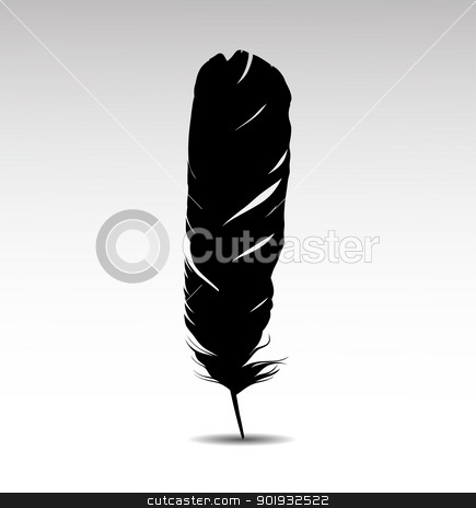 Feather Feather stock vector clipart, Feather on white background vectr by Mikhail Puhachou
