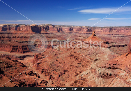 To use this stock image in your creative project, please select the size you need over to the right and click the "Add to Cart" button.
Your downloaded image will come with the Cutcaster watermark removed so don’t worry about the watermark you see on this page. Dead Horse Canyon stock photo, View looking into Dead Horse Canyon with blue sky by bobkeenan