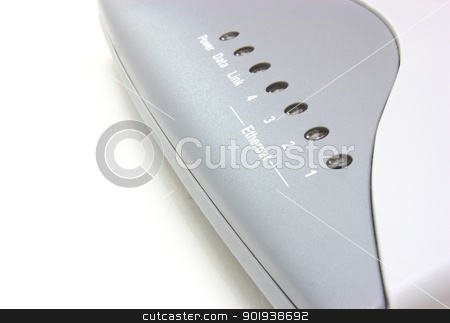 Modem Modem stock photo, Modem. Close-up. Isolated on a white background. by aarrows