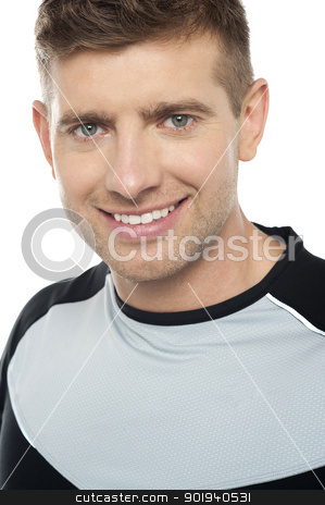 Young caucasian male in sportswear, closeup shot Young caucasian male in sportswear, closeup shot stock photo, Young cheerful caucasian male in sportswear, closeup shot. Isolated on white by Ishay Botbol