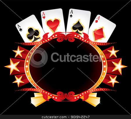 To use this stock image in your creative project, please select the size you need over to the right and click the "Add to Cart" button.
Your downloaded image will come with the Cutcaster watermark removed so don’t worry about the watermark you see on this page. Casino neon stock vector clipart, Cards with poker symbols over vintage gold frame by Oxygen64