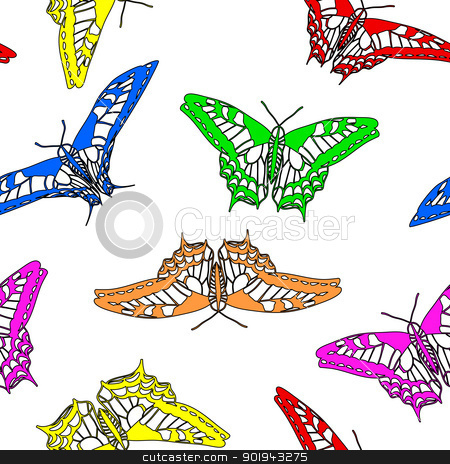 Butterfly Wallpaper on Butterflies Seamless Wallpaper  Vector Illustration  Stock Vector