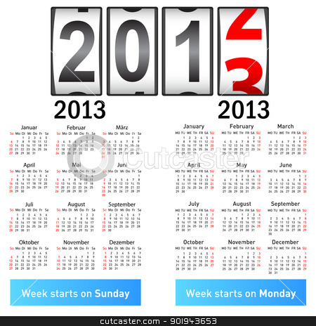 To use this stock image in your creative project, please select the size you need over to the right and click the "Add to Cart" button.
Your downloaded image will come with the Cutcaster watermark removed so don’t worry about the watermark you see on this page. Stylish German calendar for 2013. In German and English. stock vector clipart, Stylish German calendar for 2013. In German and English. by aarrows