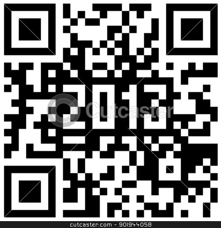 2013 New Year counter, QR code vector. 2013 New Year counter, QR code vector. stock vector clipart, 2013 New Year counter, QR code vector. by aarrows