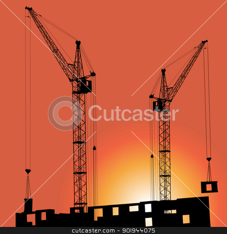 To use this stock image in your creative project, please select the size you need over to the right and click the "Add to Cart" button.
Your downloaded image will come with the Cutcaster watermark removed so don’t worry about the watermark you see on this page. Silhouettes of crane on building against stock vector clipart, Silhouettes of crane on building against the backdrop of the sunset by aarrows