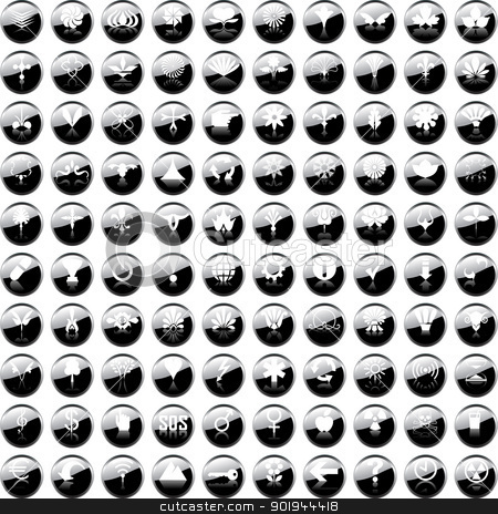 To use this stock image in your creative project, please select the size you need over to the right and click the "Add to Cart" button.
Your downloaded image will come with the Cutcaster watermark removed so don’t worry about the watermark you see on this page. 100 Hundred vector Icons for Web Applications stock vector clipart, 100 Hundred vector Icons for Web Applications by aarrows