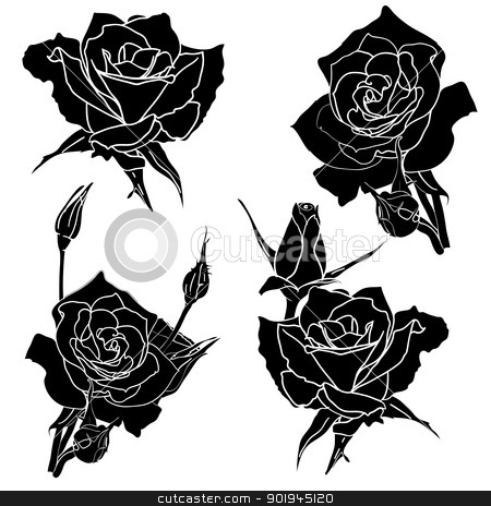 Rose Tatoos on Tattoo Rose Flower Stock Vector Clipart  Tattoo Rose Flower By Aarrows