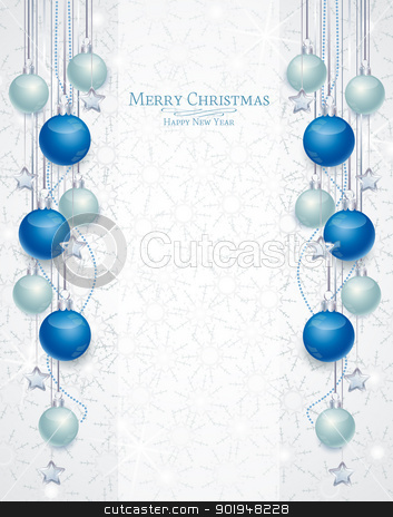 Christmas background Christmas background stock vector clipart, Christmas background with balls and snowflakes by Miroslava Hlavacova